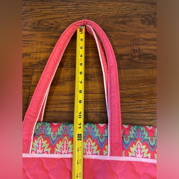 Cinda B Essential Tote Quilted Calypso Pink Shoulder Bag Purse Snap Bright - Picture 7 of 9
